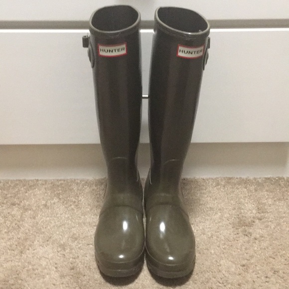 Hunter Shoes - Hunter rain boots- forest green gloss